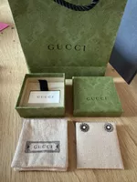 Gucci 925 Silber Ohrstecker Blume rosa Neu