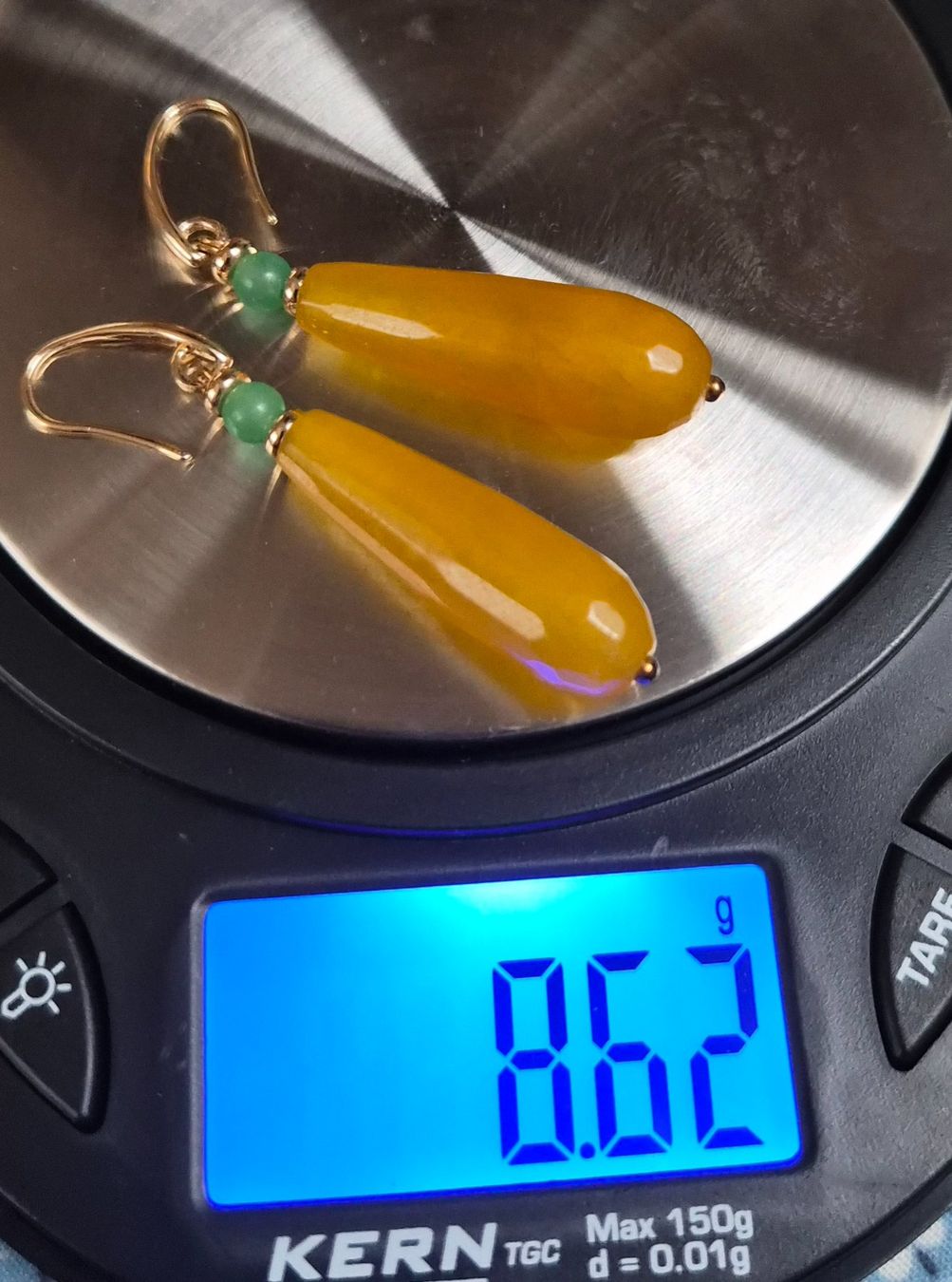 Orecchini pendenti & Orecchini a lobo: Gelbe Jade, Aventurin, echte Steine Ohrhänger – Nuovo (secondo la descrizione) da Eggersriet venduto da illy76 4