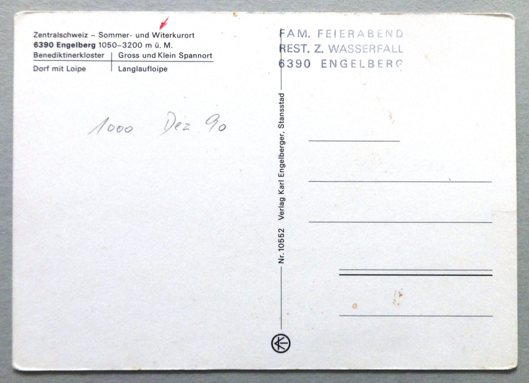 Cartoline postali: Engelberg 1050-3200 m ü.M. – Usato da Fétigny venduto da Billy2miny 1
