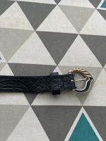Gürtel dunkelblau Leder Grösse 80 mit Schnalle