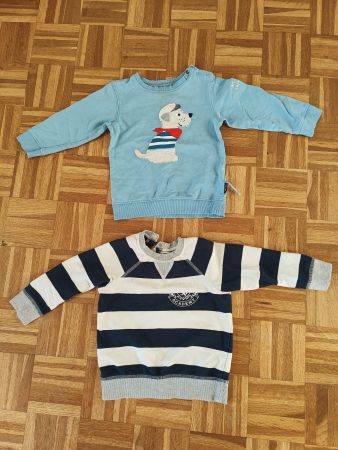 H&M/Staccato 2x Pullover Gr 86 Jungen Captain blau gestreift