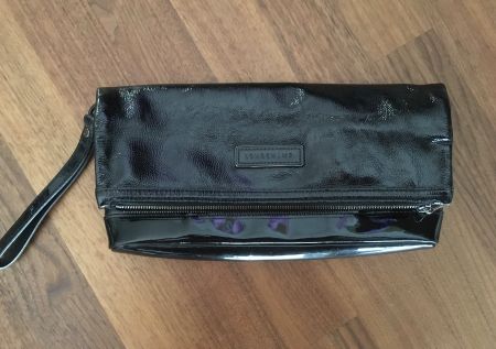 Longchamp Clutch Leder schwarz