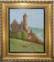 Gemälde Ölbild Hornburg 28 x 38 cm