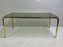Vintage Couchtisch, Goldgestell mit Glasplatte, Salontisch
