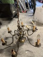 Kronleuchter und Wandlampe Messing 8 Arme 2 Arme Lampe