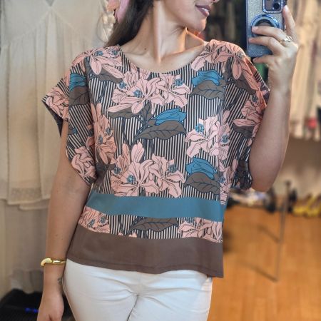 Elegante Blumenbluse Gr. L – neuwertig 🌸