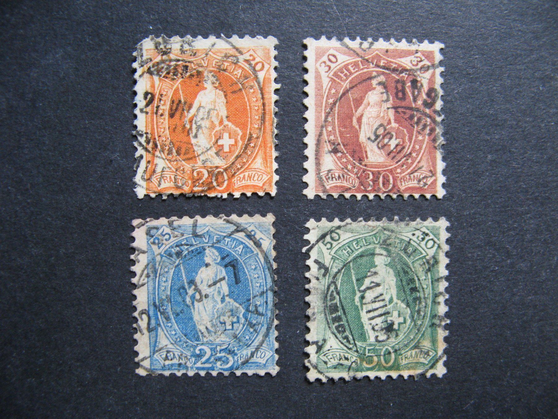 Alle Briefmarken: Stehende Helvetia 1899 / 1900 gestempelt – Gebraucht aus Frauenfeld von Interessent1
