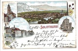 Gruss aus Solothurn - Stadt - St. Ursuskirche - Litho - 1898