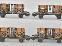 SET VON 4 MÄRKLIN 4510 BORDEAUX WEINFASSWAGEN GUTER ZUSTAND