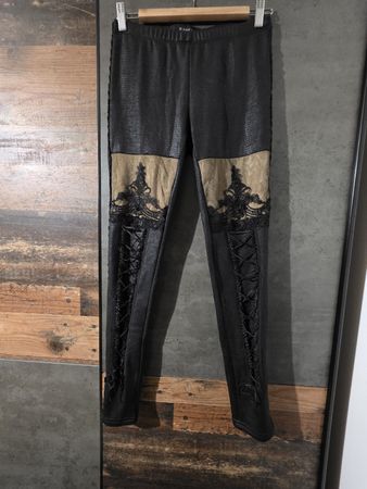 Gothic Leggins, flauschig gr M