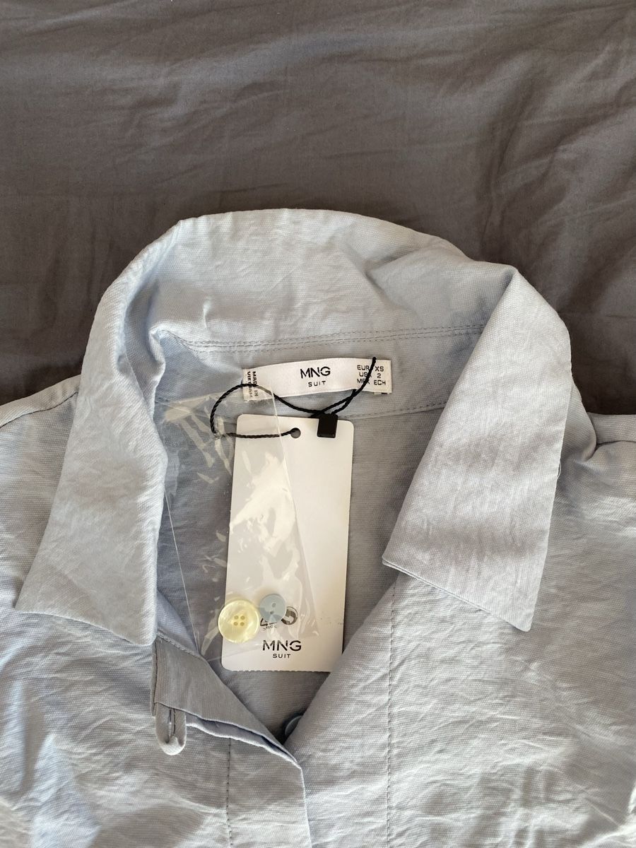 Mango Camicette: blaue Bluse – Nuovo (secondo la descrizione) da Huttwil venduto da mandala123 2