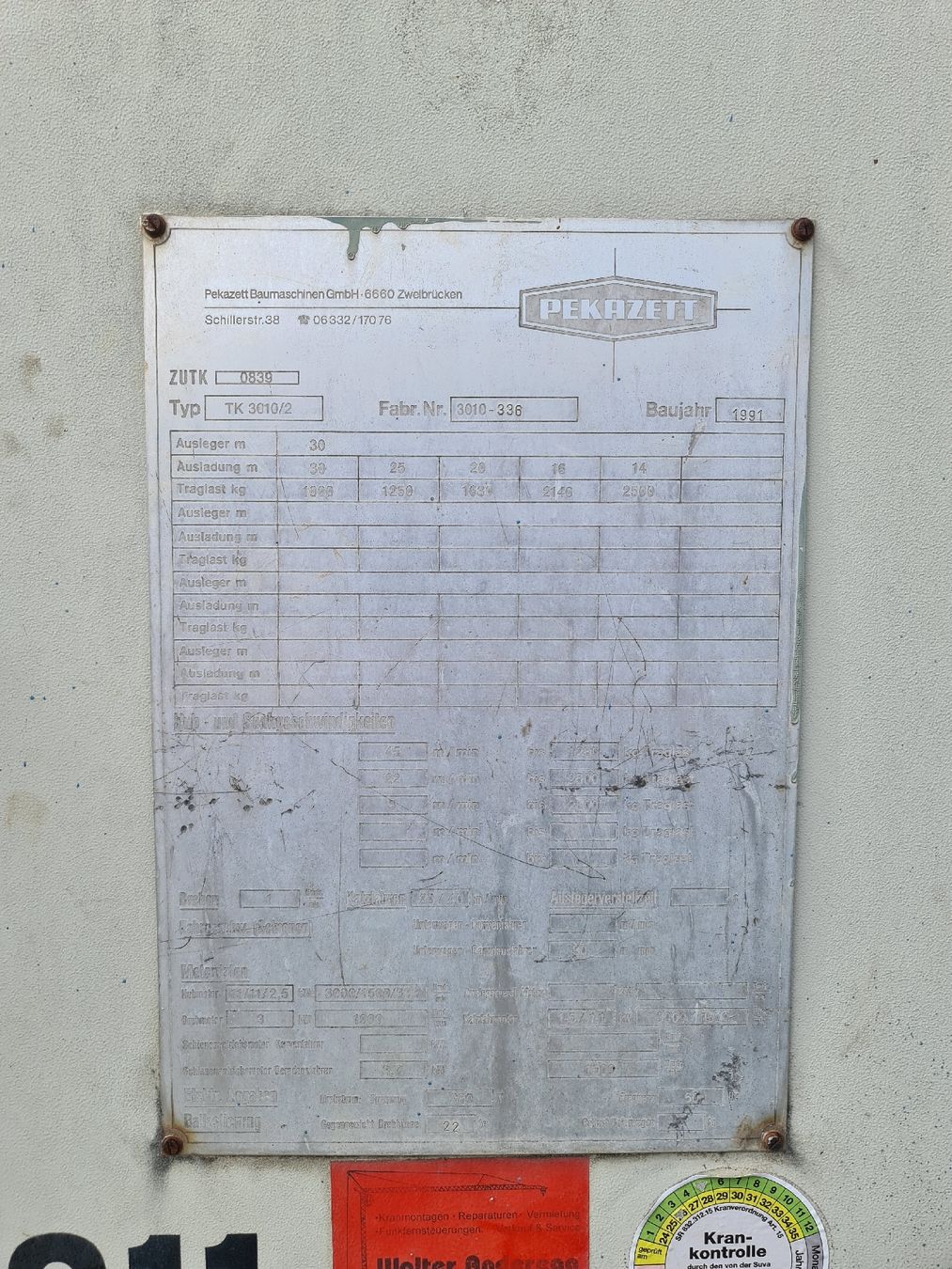 Gru: Baukran PKZ 3010 – Usato da Hausen AG venduto da Andreas1337 2