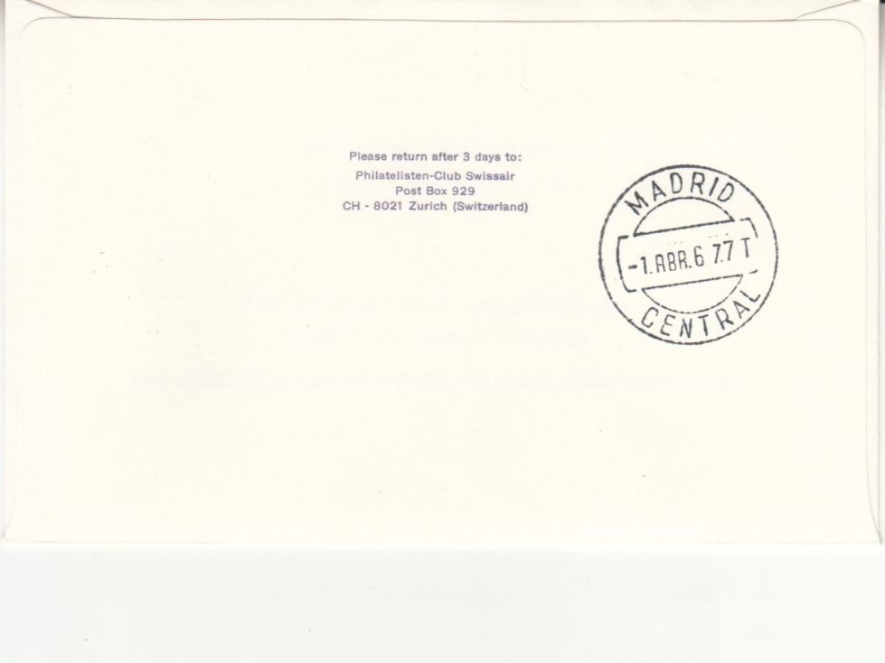 Tutti i francobolli: SLH RF 67.3aL Zürich-Madrid – Usato da Bürglen TG venduto da StampGraf 1