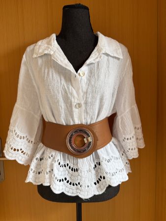 Boho Leinenbluse / Blusenjacke aus Leinen