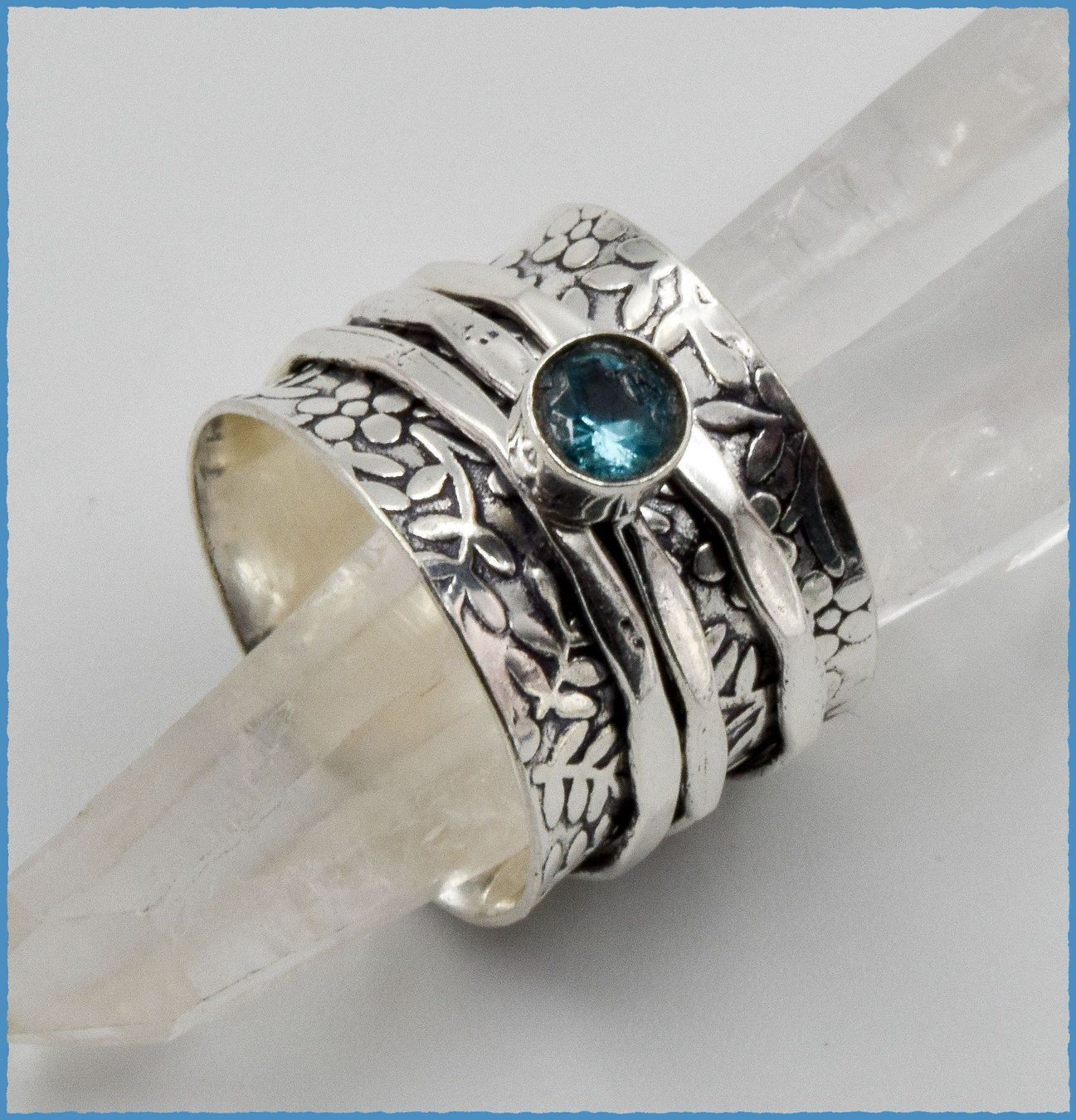 Anelli: ♛ Blue Topas 925 Silberring – Nuovo e nell'imballaggio originale da Oberglatt ZH venduto da Hot-Spot