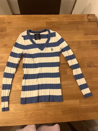 Damen Pullover US Polo Assn gestreift blau weiss M