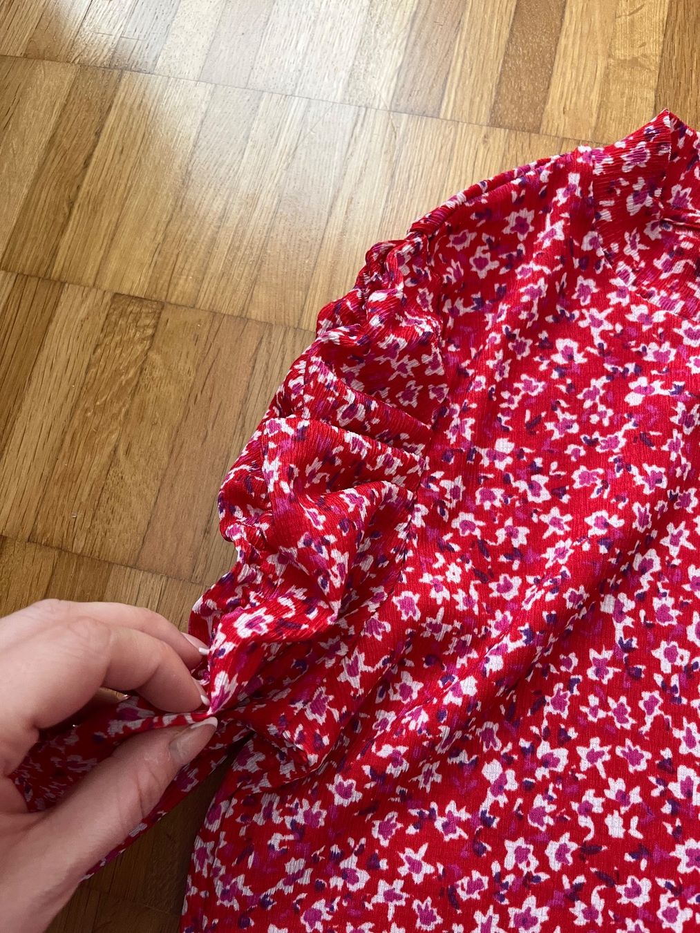 Blusen: LINDEX Rote Bluse, Blumenmuster, 3/4 Arm, Gr. S – Neu (gemäss Beschreibung) aus Jona von Good_luck1_ 6