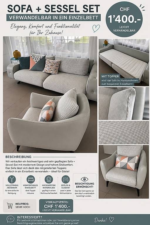 Sofas: Sofa und Sessel Set – Gebraucht aus Emmenbrücke von val_xz9s