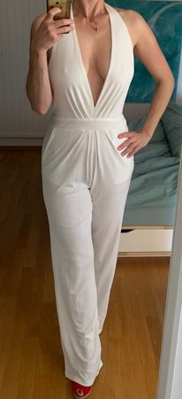 Jumpsuit creme-weiss Gr.36