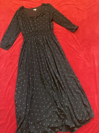 Amenapih Kleid, Gr.L Schwarz, elegantes Muster,Top!