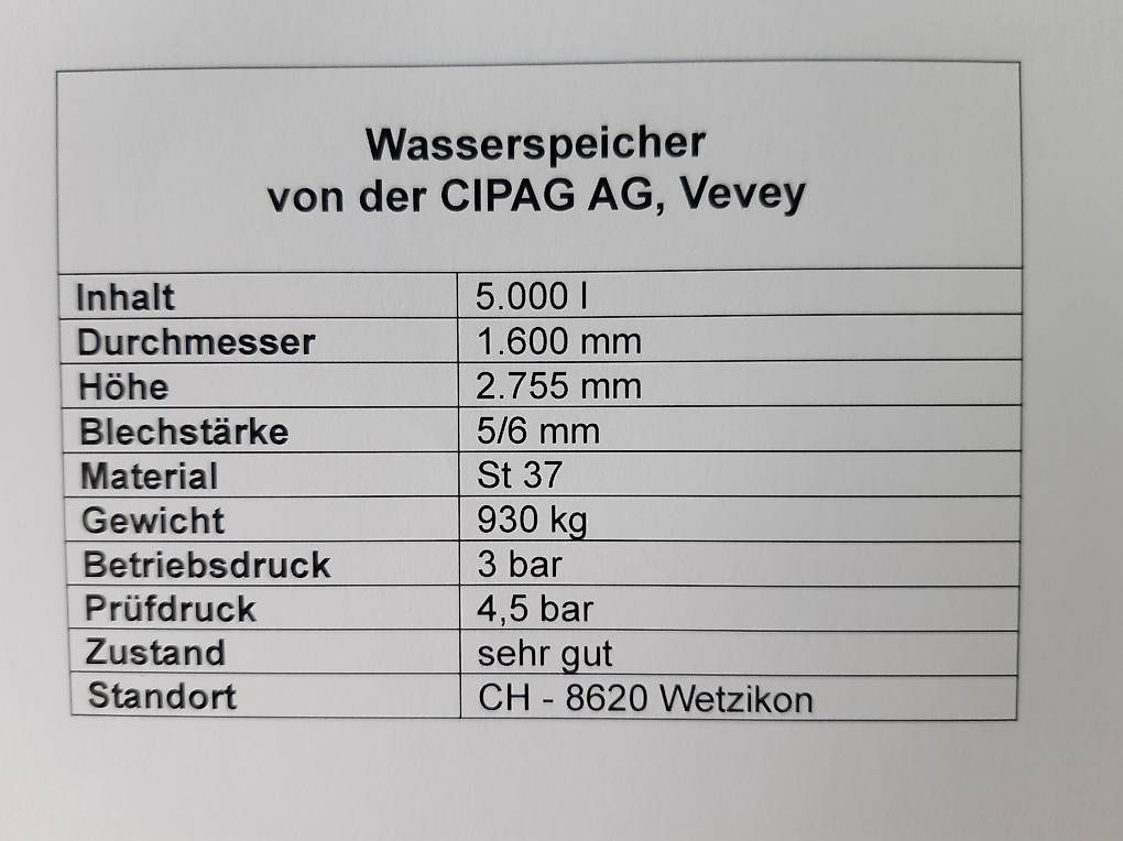 Abbeveratoi e trogoli: Wasserspeicher 5000 l – Usato da Wetzikon venduto da Ivanek 2