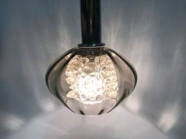 Hängelampe rauchiges Glas doppelglasig