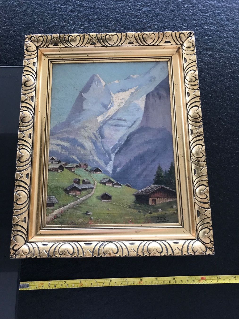 Dipinti: Jakob Gygli, Eiger. Öl auf Leinwand. – Usato da Utzigen venduto da elf01