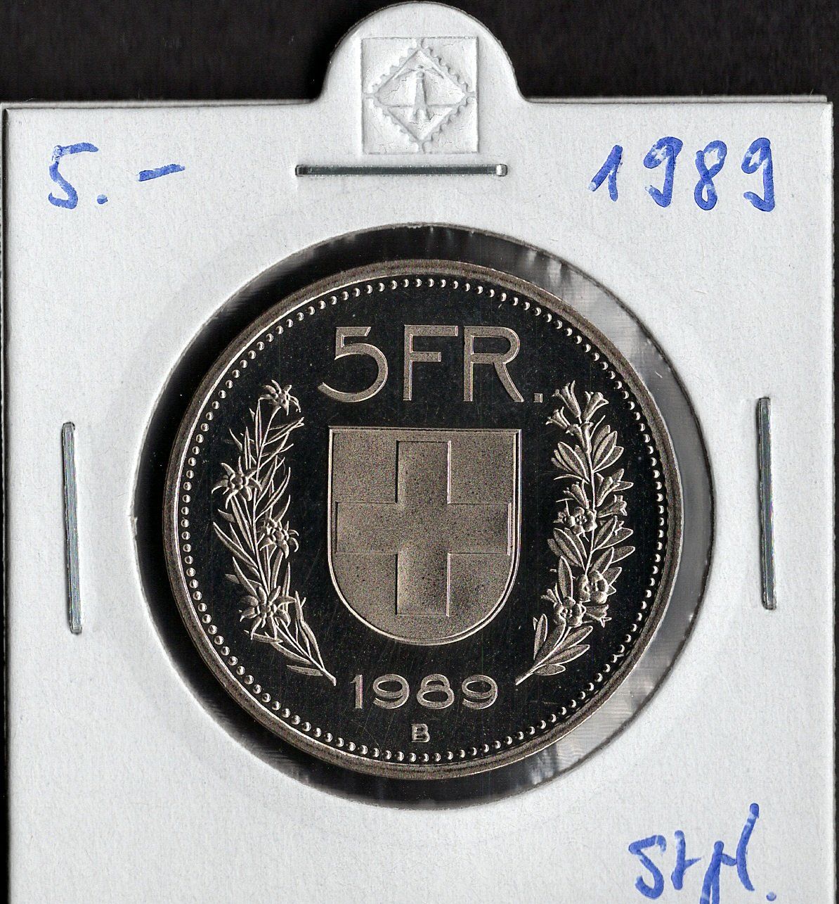 Tutti le monete: 5 Franken 1989 stgl. – Nuovo (secondo la descrizione) da Alpnach Dorf venduto da Colibri126