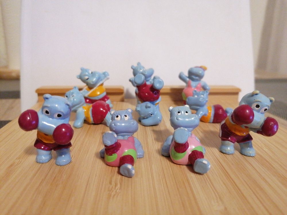 10 Figuren Happy Hippos Ferrero Überraschungsei Fitness 1990 1