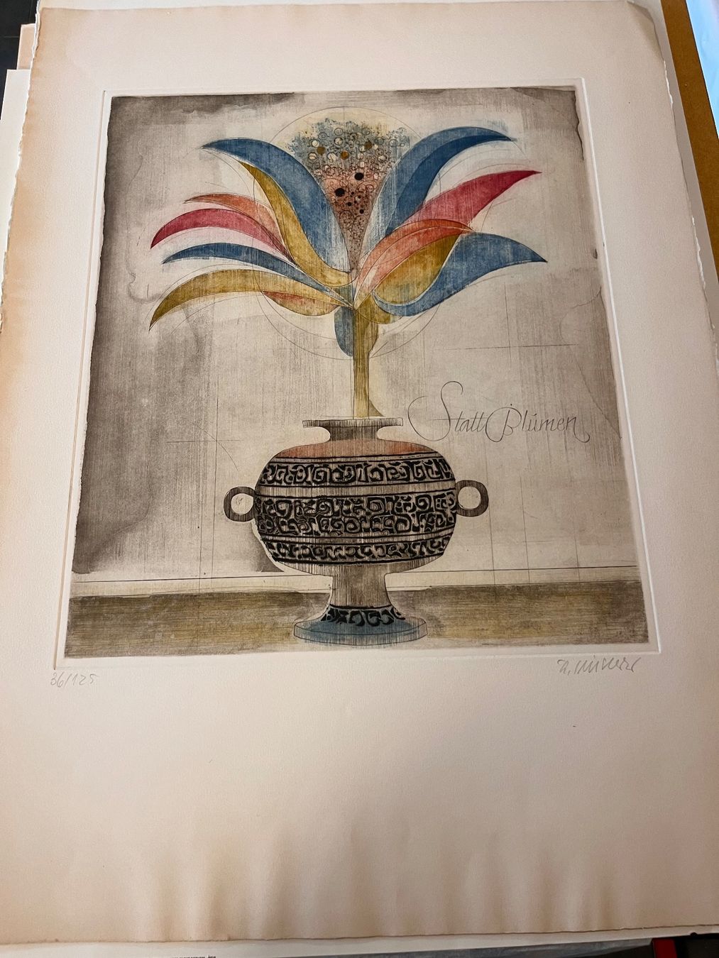 Grafica & Litografie: Finsterer Alfred "Lithographie "Wunderblume"  1980 – Usato da Uster venduto da colmo