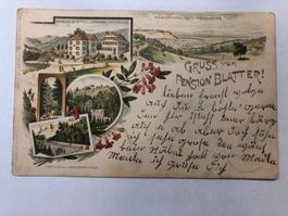 Gruss von Pension Blatter - Lindenberg -  Wolfhalden 1898