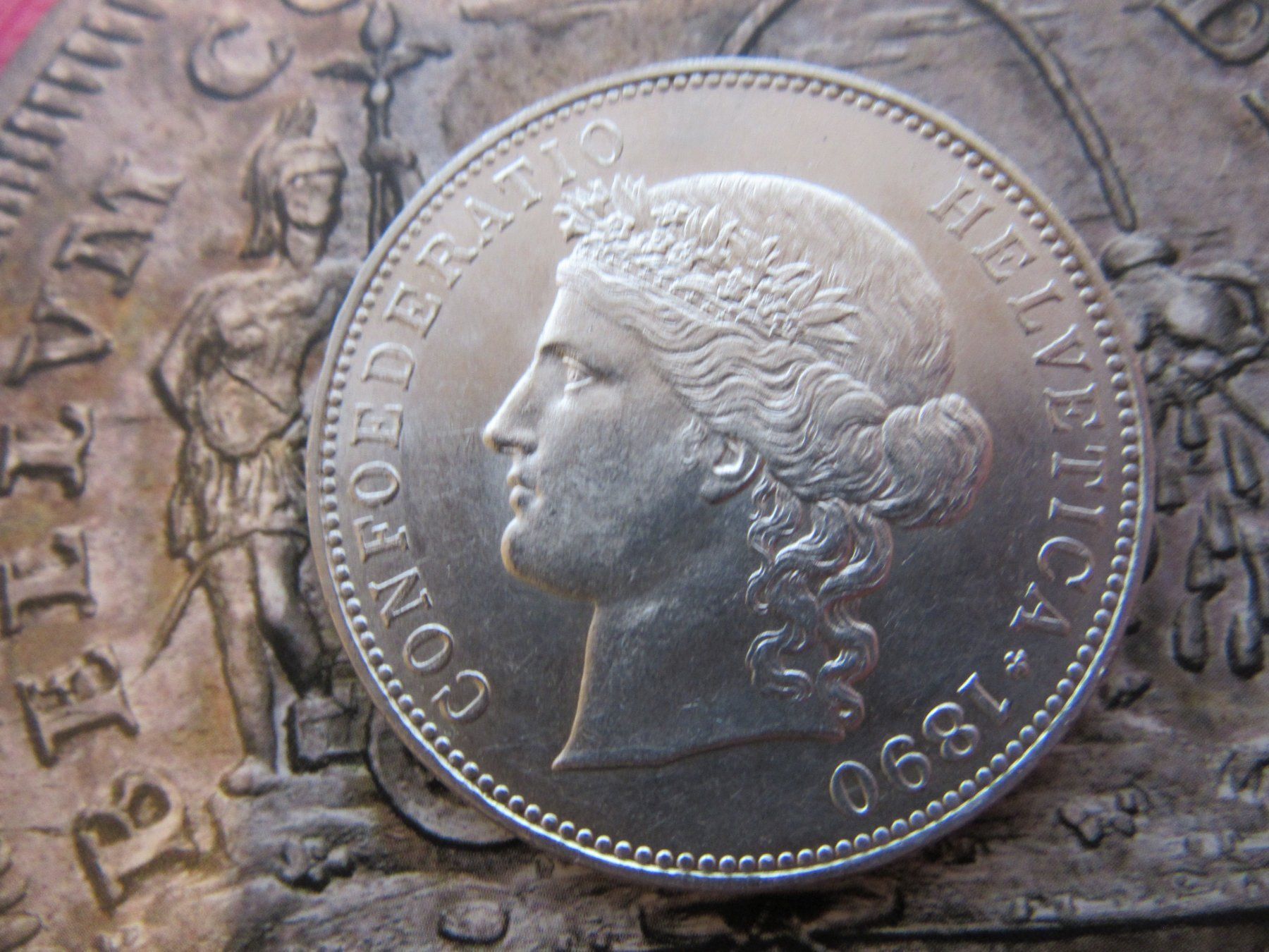 Alle Münzen: 5 FRANKEN 1890 SCHWEIZ AG 900 SILVER TOPPPPPP – Gebraucht aus châtelaine von VrenliNumis86 6