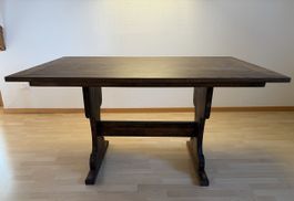 Esstisch aus Massivholz dunkelbraun - Vintage