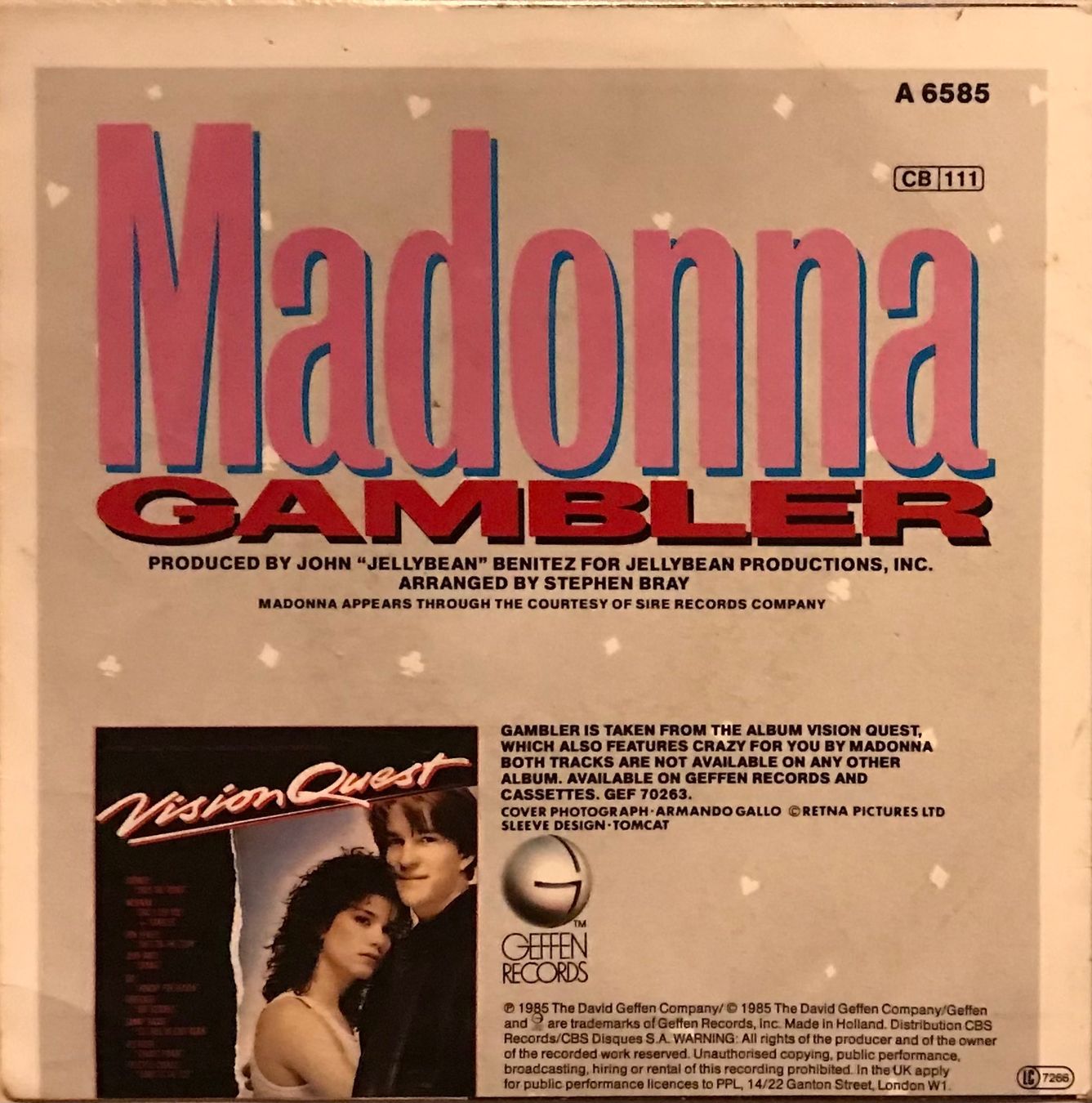 Vinyles: MADONNA - GAMBLER – D'occasion à Bussigny par vinyl-pas-cher 1