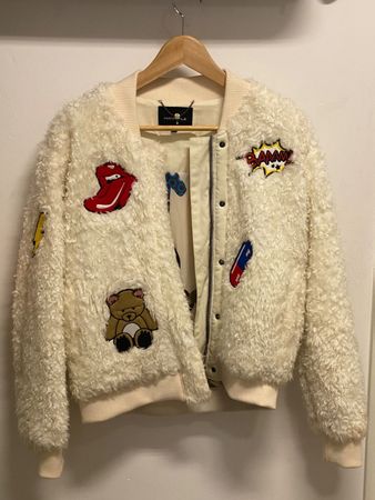 Materiale Jacke, weiss/beige & flauschig - Angebot!