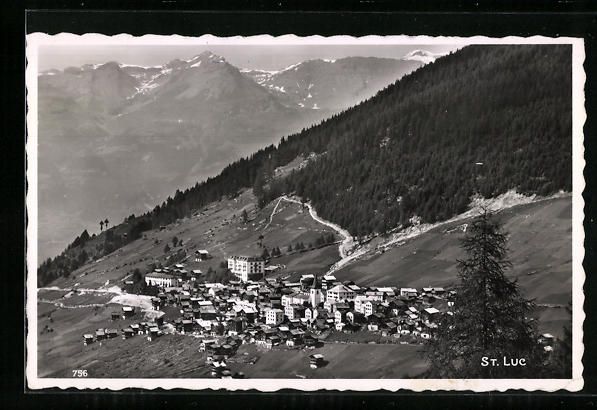 Ansichtskarten: Saint-Luc, Totalansicht mit Bergpanorama – Gebraucht aus Berlin von bartko-reher