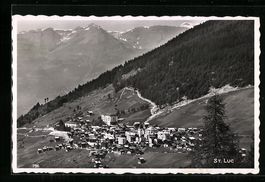 Saint-Luc, Totalansicht mit Bergpanorama