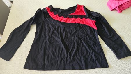 Maglietta rosso nera Shein XL misto cotone