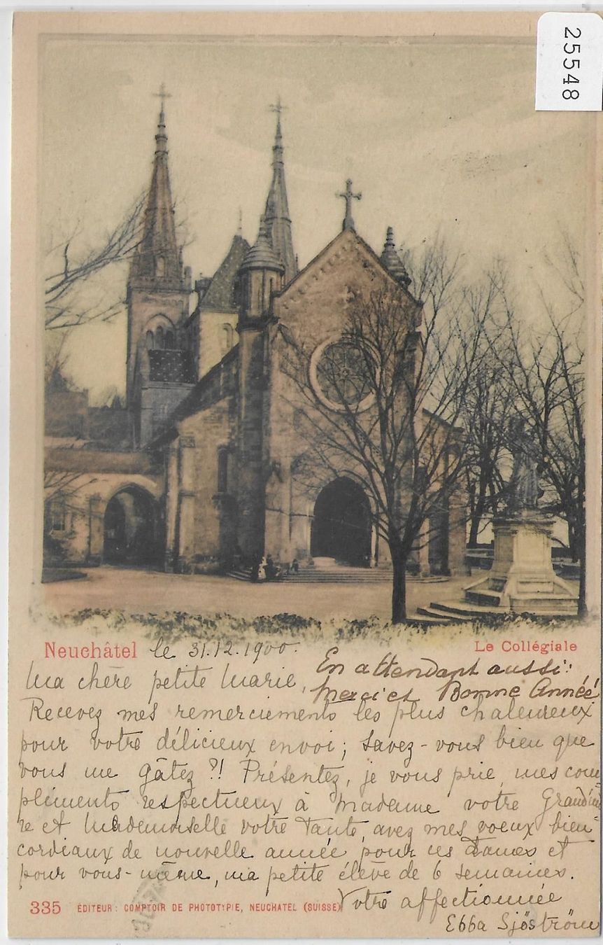 Cartoline postali: Neuchatel - Le Collegiale - Litho – Antico da Ettingen venduto da Kartenplanet