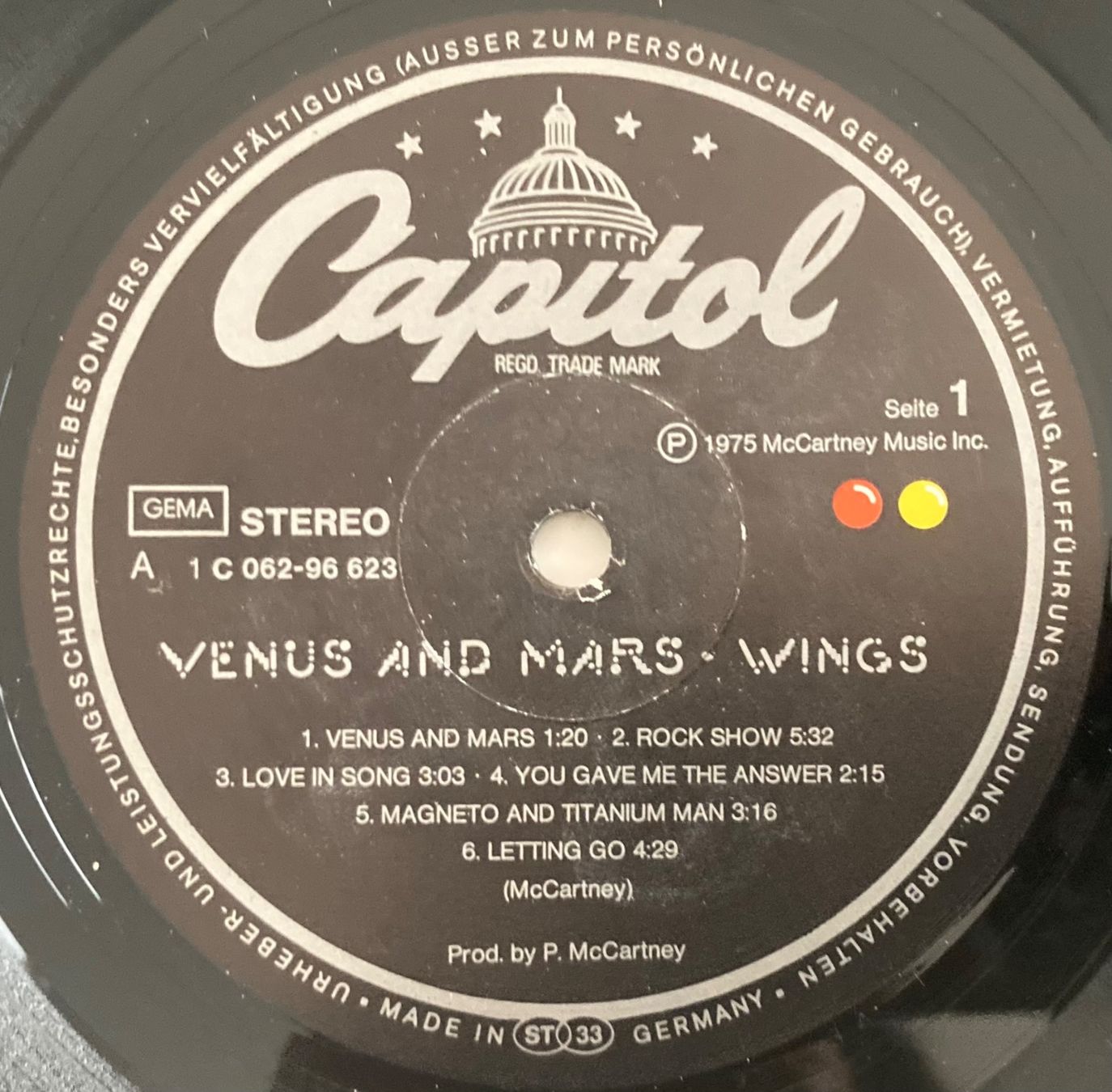 Dischi in vinile: WINGS / PAUL MCCARTHNEY - VENUS AND MARS – Usato da Poliez-Pittet venduto da Newtown-Records 3