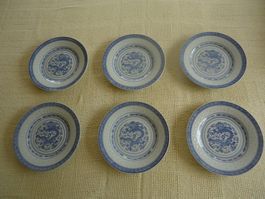 Assiettes à dessert (6 X) en porcelaine chinoise (Wanyu ?)