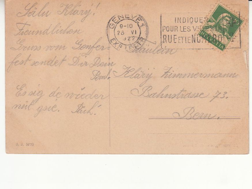 Cartoline postali: Genève 1922 – Usato da Bürglen TG venduto da StampGraf 1