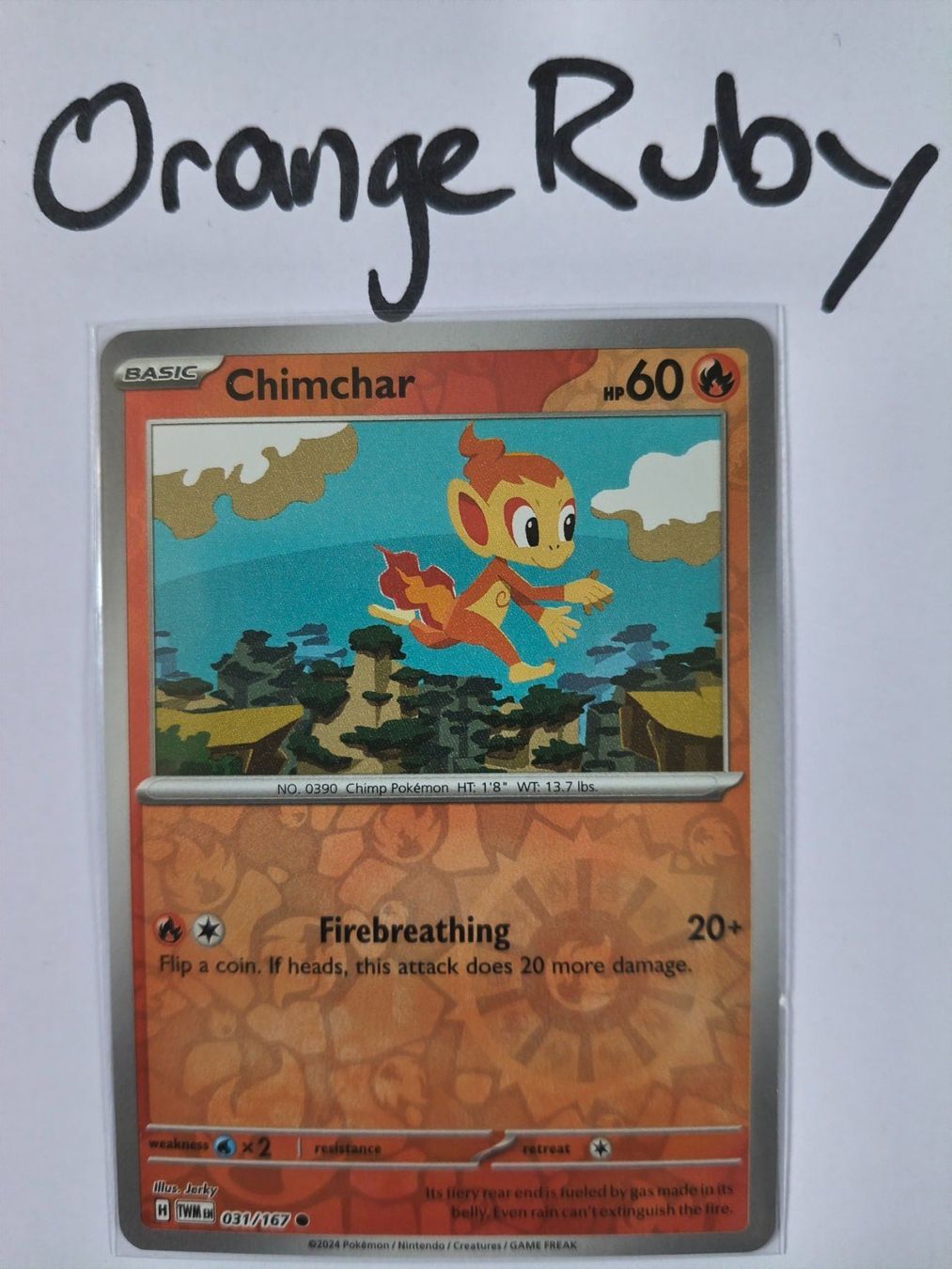 Pokémon Sammelbilder & Trading cards: Chimchar 031/167 REVERSE HOLO Twilight Masquerade TWM EN – Gebraucht aus St. Gallen von OrangeRuby