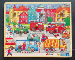 Holzpuzzle Stadt & Fahrzeuge für Kleinkinder