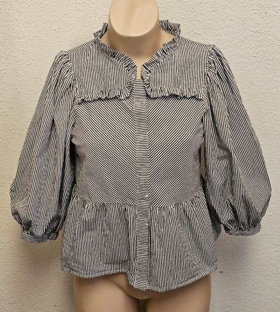 Karen by Simonsen Damenbluse – Schwarz/Weiß gestreift Gr.38 