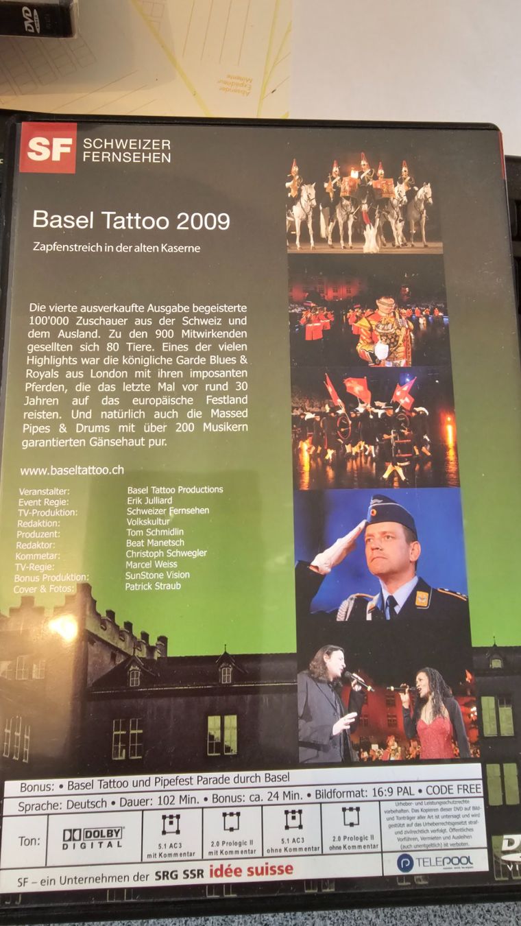 Tutti i DVDs: Basel Tattoo 2009/dvd/hits – Usato da Bremgarten AG venduto da musiccollector 1