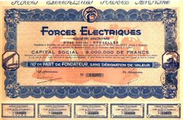 Forces Electriques SA, Bruxelles - 1928