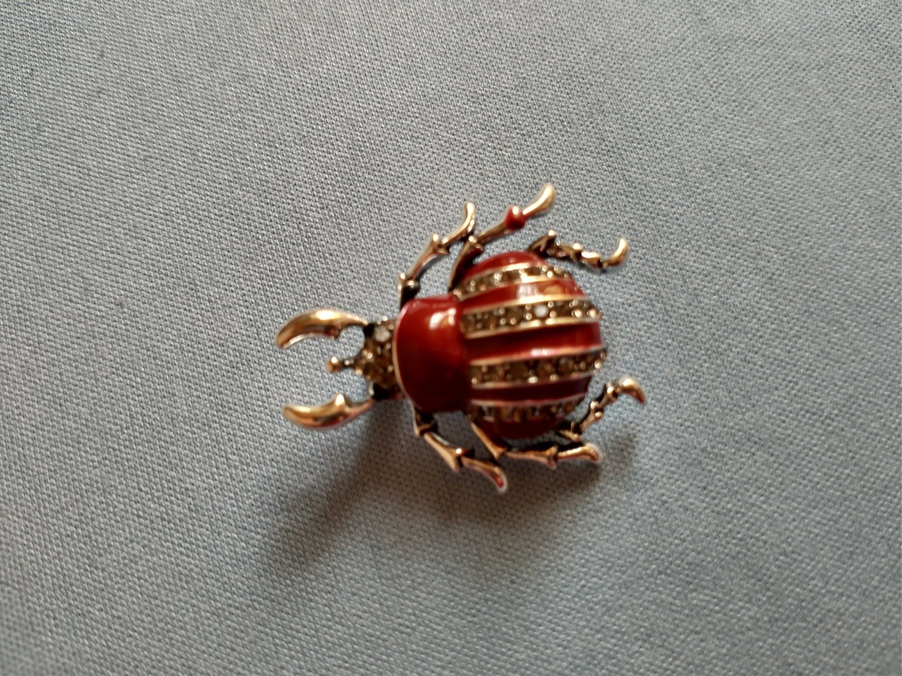Spille & Fermagli: Brosche Käfer rot goldfarben mit Strasssteinen – Nuovo (secondo la descrizione) da Löhningen venduto da Chimae67 4
