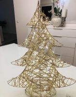 Goldener Deko-Weihnachtsbaum mit Lichterkette, neu! 60 cm!