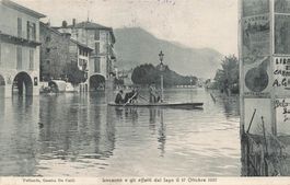Locarno (TI) Locarno gli effetti del lago il 17 Ottobre 1907